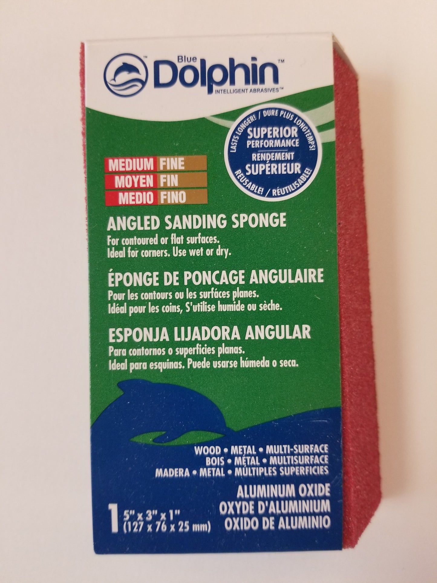 Blue Dolphin MFA-10 Intelligent Abrasives Angled Sanding Sponge - 5" x 3" x 1"