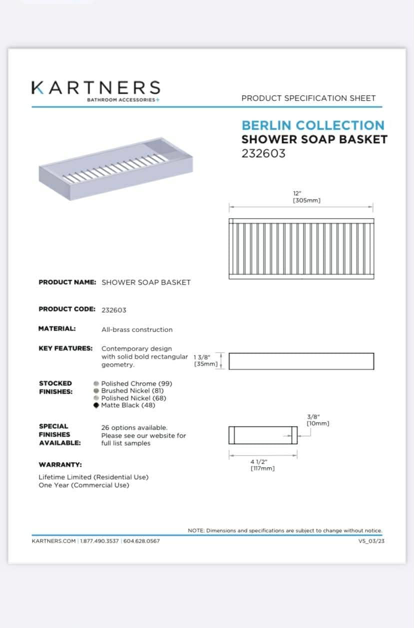 Kartners 12" Berlin Soap Basket - Polished Chrome