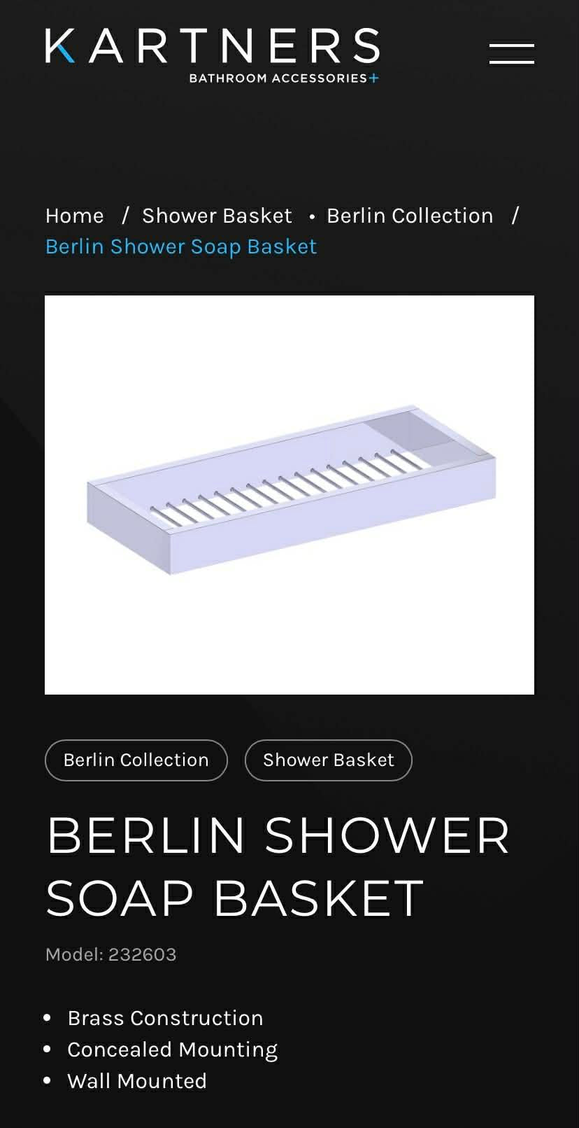 Kartners 12" Berlin Soap Basket - Polished Chrome